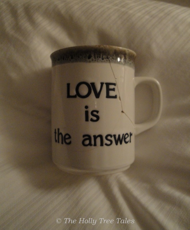 A well-travelled, much loved little mug with a potent message ... 