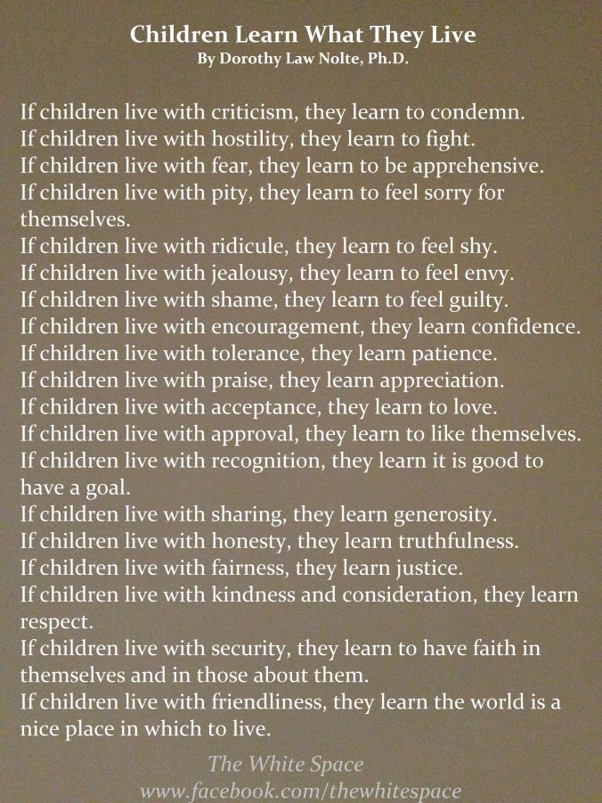 IMG_0004 - copy - CHILDREN LEARN WHAT THEY LIVE - by Dorothy Law Nolte - www.TheHollyTreeTales.com