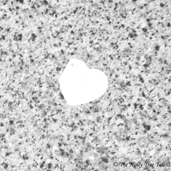 img_4469-thtt-signed - Paper heart on pavement - Black + White - (c) The Holly Tree Tales.com