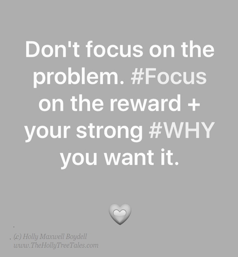 Focus On Your Why. Focus. Quote. WHY - (c) Holly M Maxwell Boydell  www.TheHollyTreeTales.com