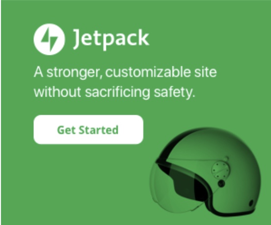 Jetpack logo for website security.   Via wwwTheHollyTreeTales.com